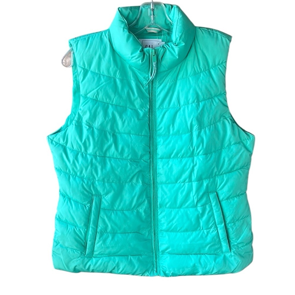 Gap New w Tag Sz M Turquoise Water Resistant Coldcontrol Puffer Vest